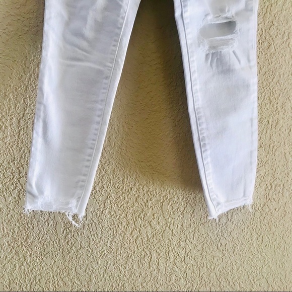 Levi’s Jeans 721 High Rise Skinny Distressed Fray Casual Festival White 26 NWT - Picture 5 of 10